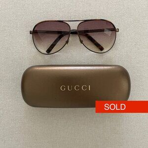 SOLD - Gucci Aviator Sunglasses Chocolate Brown Gradient Lens